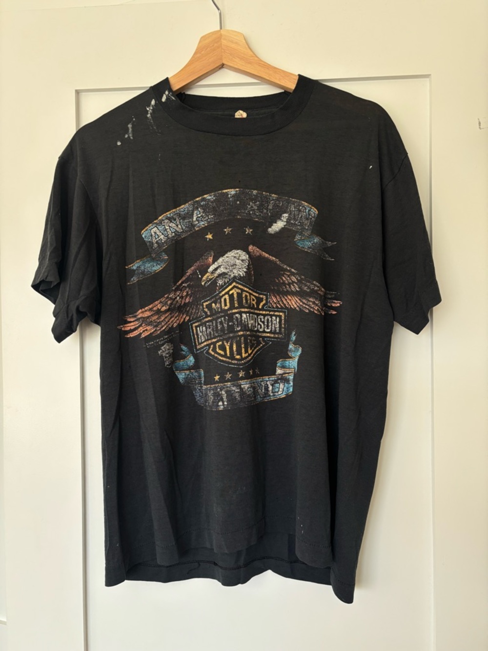 Harley-Davidson Distressed Black Short Sleeve Eagle Vintage Tee